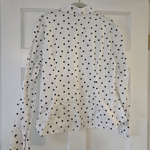 Boden White Polka Dot Button-Up Shirt - Picture 5 of 7